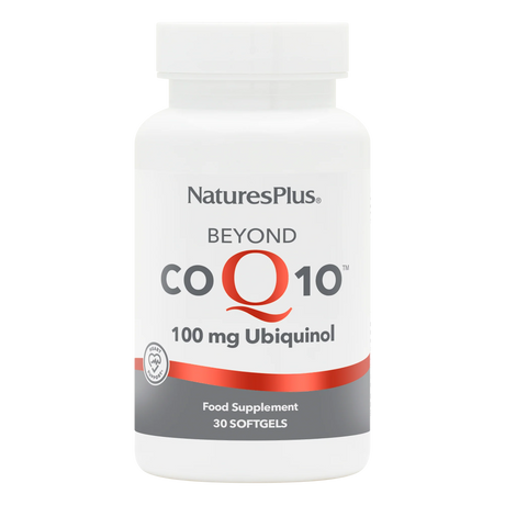 Nature's Plus Beyond CoQ10 100mg 30 softgels bioactive Ubiquinol supplement for heart health and cellular energy support.