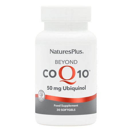 Nature's Plus Beyond CoQ10 50mg 60 softgels bioactive Ubiquinol supplement for heart health and cellular energy support.