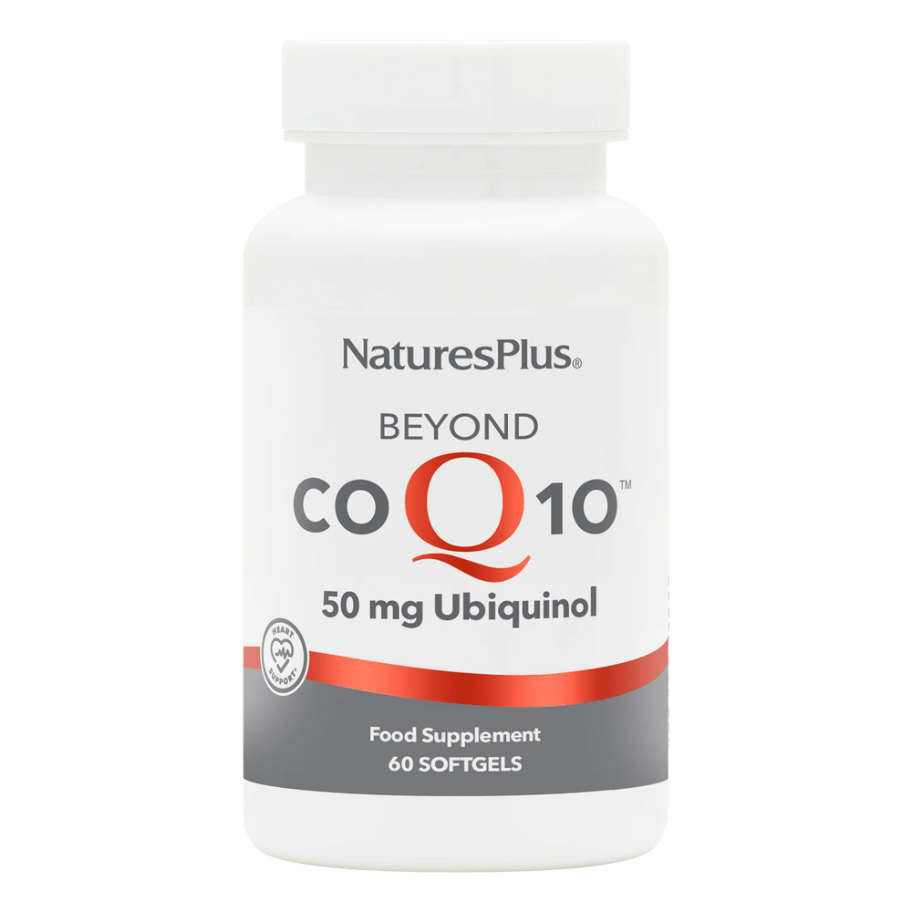 Nature's Plus Beyond CoQ10 50mg 90 softgels bioactive Ubiquinol supplement for heart health and cellular energy support.