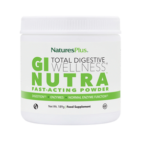 NaturesPlus GI Nutra Total Digestive Wellness powder container on a white background
