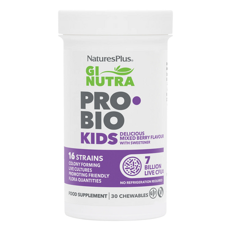 NaturesPlus Pro Bio Kids probiotic supplement container on a white background