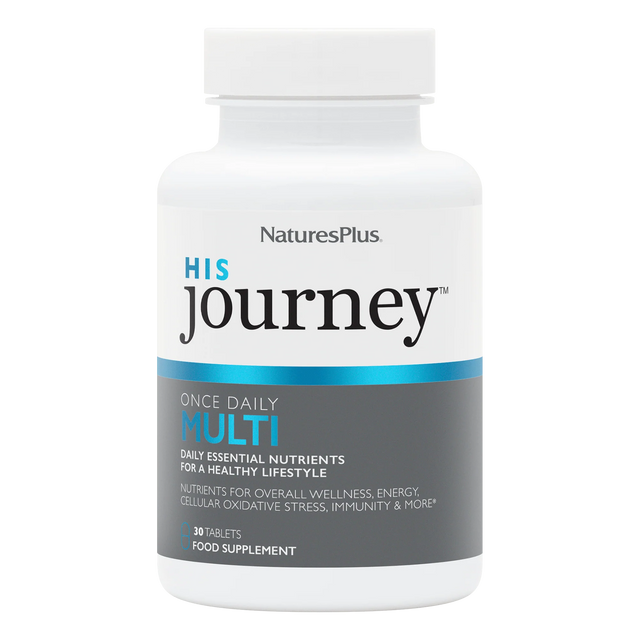 NaturesPlus His Journey Once Daily Multi supplement bottle on a white background