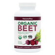 Nature's Plus Organic Beet Root 90 vegan capsules, pure whole food supplement for circulation, energy, and heart health support.