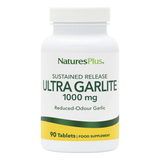 Natures Plus ULtralite Garlic white bottle with yellow green label