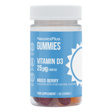 NaturesPlus Vitamin D3 gummies jar on a white background
