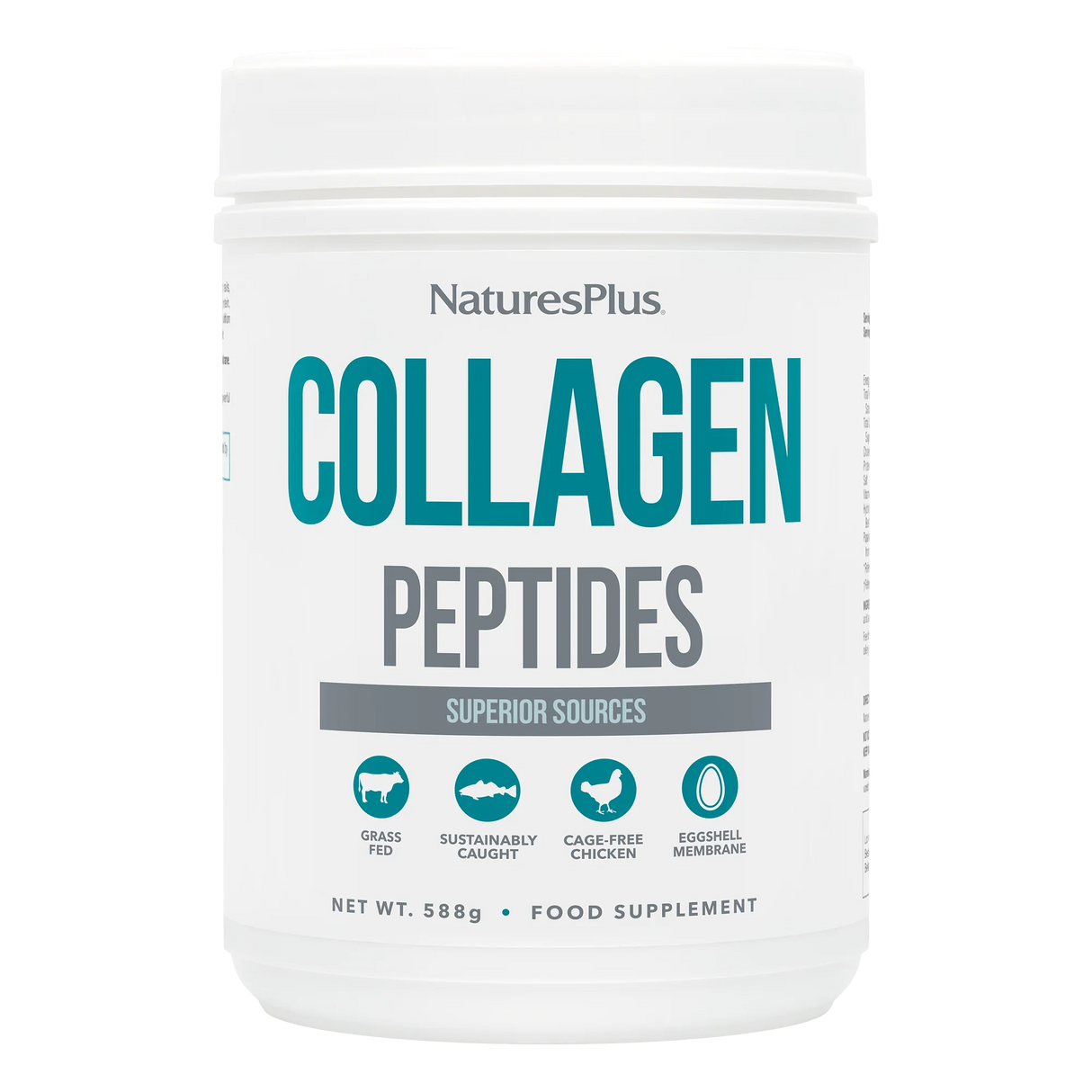 NaturesPlus Collagen Peptides container on a white background