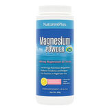 Front of NaturesPlus Magnesium Powder container in Refreshing Pink Lemonade flavor, providing 400mg Magnesium as Citrate per serving.