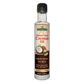 Natures Aid Premium Liquid Coconut Oil (250ml) for cooking.
