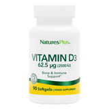 NaturesPlus Vitamin D3 supplement bottle on a white background