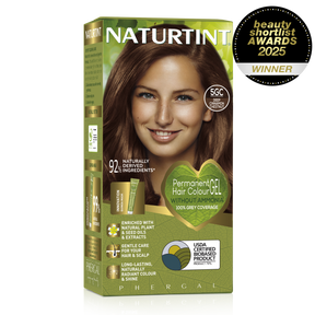 Naturtint Permanent Hair Colour Gel in 5GC Deep Cinnamon Chestnut, featuring 100% grey coverage and an ammonia-free formula.