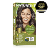 Naturtint Permanent Hair Colour Gel in 5N Light Chestnut Brown, featuring 100% grey coverage and an ammonia-free formula, recognized as a Beauty Shortlist Awards 2025 winner.