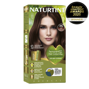 Naturtint Permanent Hair Colour Gel in 4NC Deep Cappuccino Brown, featuring 100% grey coverage and an ammonia-free formula.