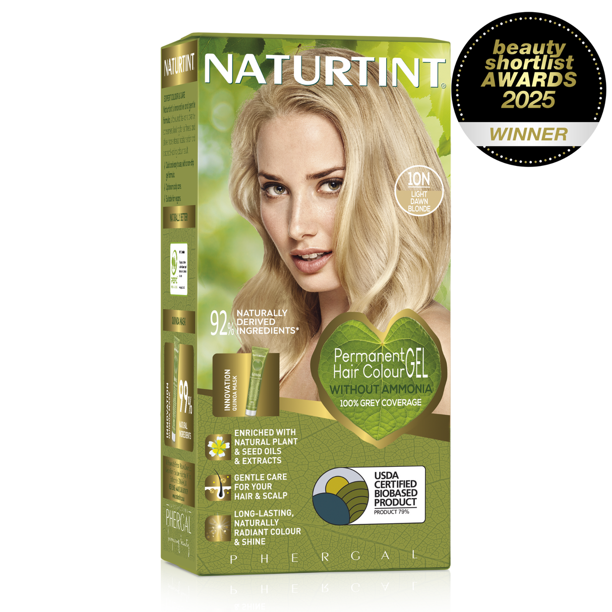 Ammonia-free hair colour gel providing 100% grey coverage and radiant shine.