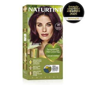 Naturtint Permanent Hair Colour Gel in 4M Mahogany Chestnut, featuring 100% grey coverage and an ammonia-free formula.