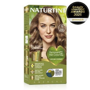 Naturtint Permanent Hair Colour Gel in 7G Golden Blonde, featuring 100% grey coverage and an ammonia-free formula.