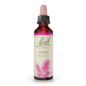 Bach Original Flower Remedies Pine dropper bottle with pink floral product label.