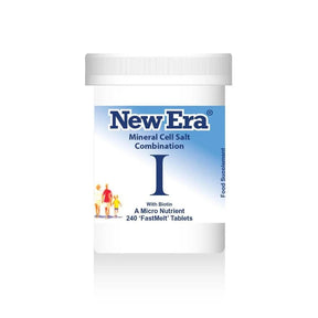 New Era Mineral Cell Salt Combination I tablets with Biotin micro nutrients.