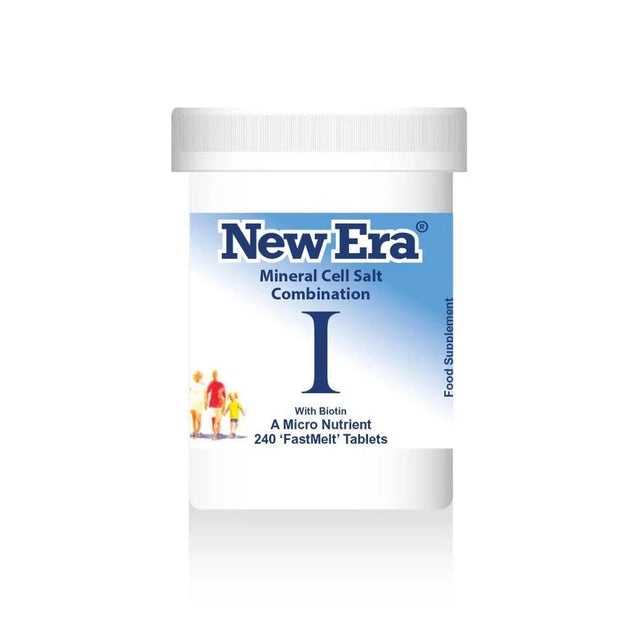 New Era Mineral Cell Salt Combination I tablets with Biotin micro nutrients.