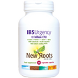 White bottle of New Roots IBS Urgency supplement capsules.
