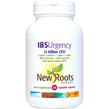 White bottle of New Roots IBS Urgency supplement capsules.