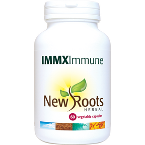 New Roots Herbal IMMX Immune supplement vegetable capsules white jar.