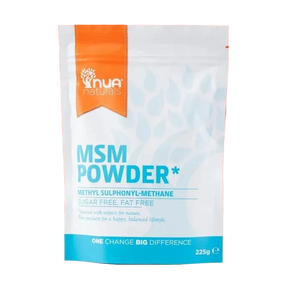 Nua Naturals MSM Powder pouch on a white background.