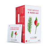 NutraTea Pine Needle and Rose Hip herbal tea bags for immune support and respiratory health 20 bags pack