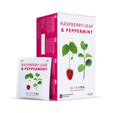 NutraTea Raspberry Leaf and Peppermint herbal tea bags for female wellness and digestive support 20 bags pack