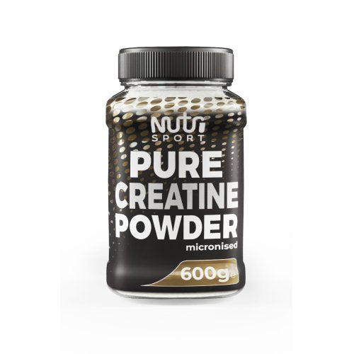 A 600g tub of Nutri Sport Pure Creatine Powder.