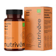 Nutrivore Organic Beef Liver supplement capsules amber glass jar.