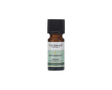 A small amber glass bottle of Tisserand Aromatherapy Peppermint Organic Pure Essential Oil with a black screw-top cap and a white and mint green label.