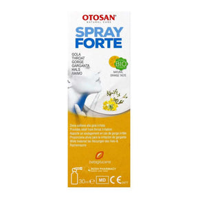 Otosan Throat Spray 30ml with organic essential oils and hedge mustard for throat relief and protection.