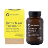 One Nutrition Revive and Go Vitamin C yellow box brown bottle