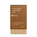 One Nutrition Ashwagandha box panel highlighting Ashwagandha, Magnesium, Zinc, and KSM-66.