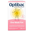 OptiBac One Week Flat probiotics 28 sachets for bloating relief and digestive balance gluten free gut health supplement.