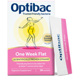 Optibac Probiotics One Week Flat sachets with prebiotics and live cultures for digestive health and bloating relief.