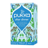 Pukka Organic After Dinner tea bags for digestion and bloating relief 20 pack caffeine free chicory and fennel blend.