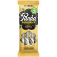 Panda Soft Original liquorice bar in a yellow wrapper, followed by a multi-pack bag containing four bars.