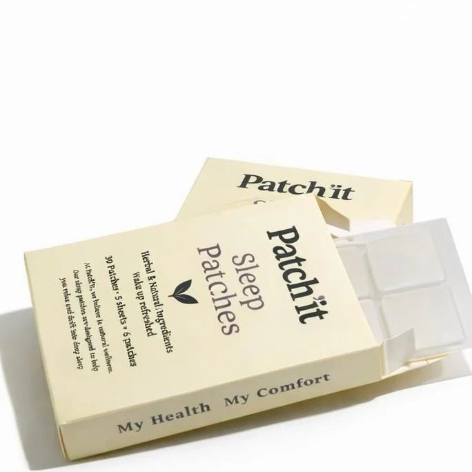 Patch It Sleep Patches box showing internal patch sheets on a clean white background.