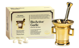 Pharma Nord Bio-Active Garlic tablets with active allicin for heart health, cholesterol balance, and immune support.