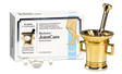 BioActive JointCare supplement packaging box with loose white tablets in front, shown beside a decorative gold mortar and pestle on a white background.