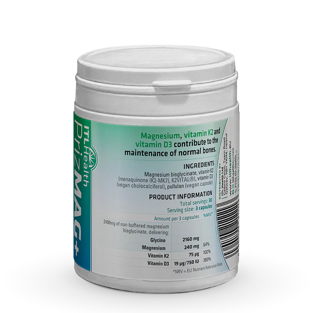 PrizMAG+ Magnesium Bisglycinate Plus Vit D & K (60 caps)