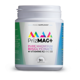 Jan de Vries PrizMag Magnesium Bisglycinate PLUS capsules with vitamins D3 and K2 for bone health, muscle relaxation, and immune support.