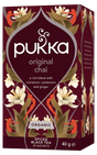 Pukka Original Chai tea box with floral design on a white background