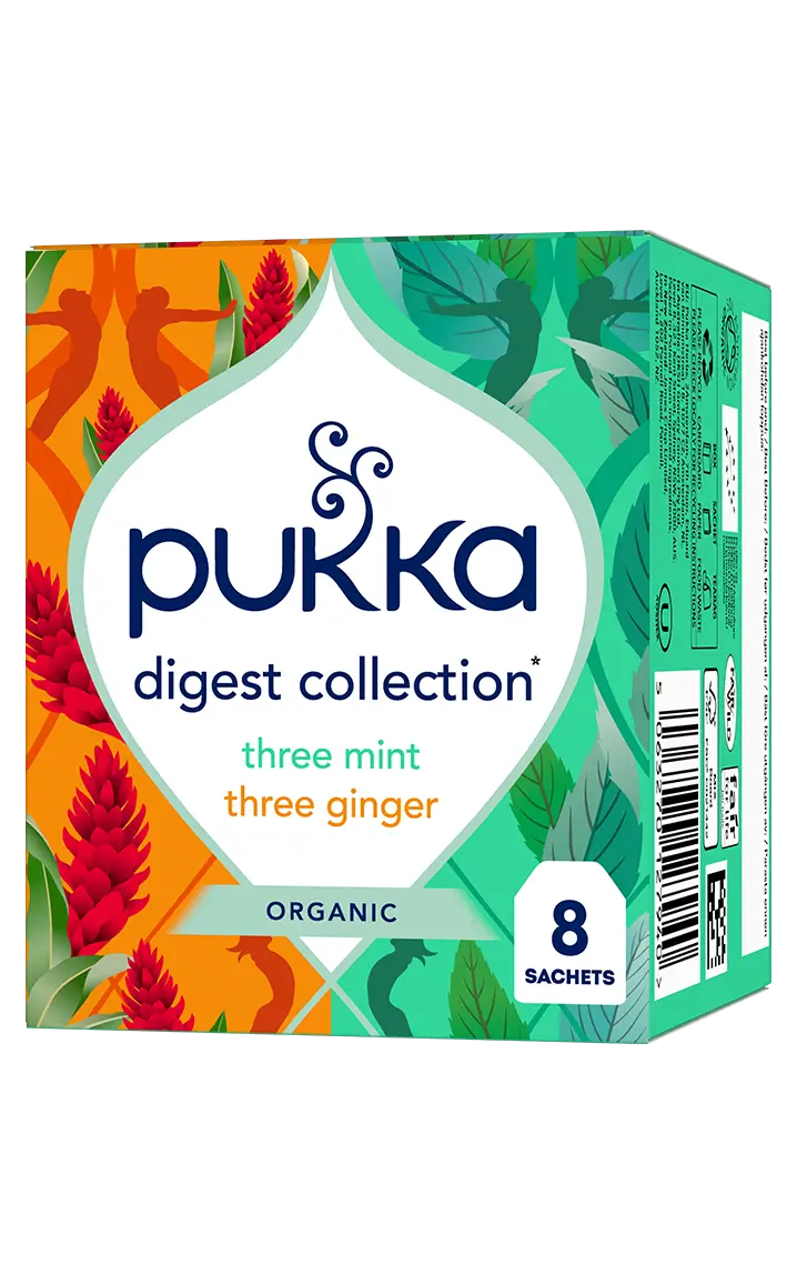 Pukka Organic Digest Collection tea box with 8 sachets.