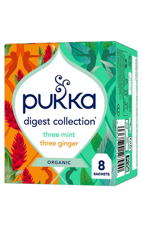 Pukka Organic Digest Collection tea box with 8 sachets.