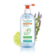 Puressentiel purifying antibacterial hand gel pump with a lime slice and lavender sprigs.