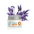 Puressentiel muscles and joints soothing balm jar with sprigs of lavender.