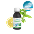 Puressentiel Respiratory Cough Syrup bottle with lemon, mint, and award seal.