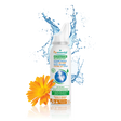 Puressentiel respiratory nasal hygiene strong jet spray with an orange flower and water splashes.